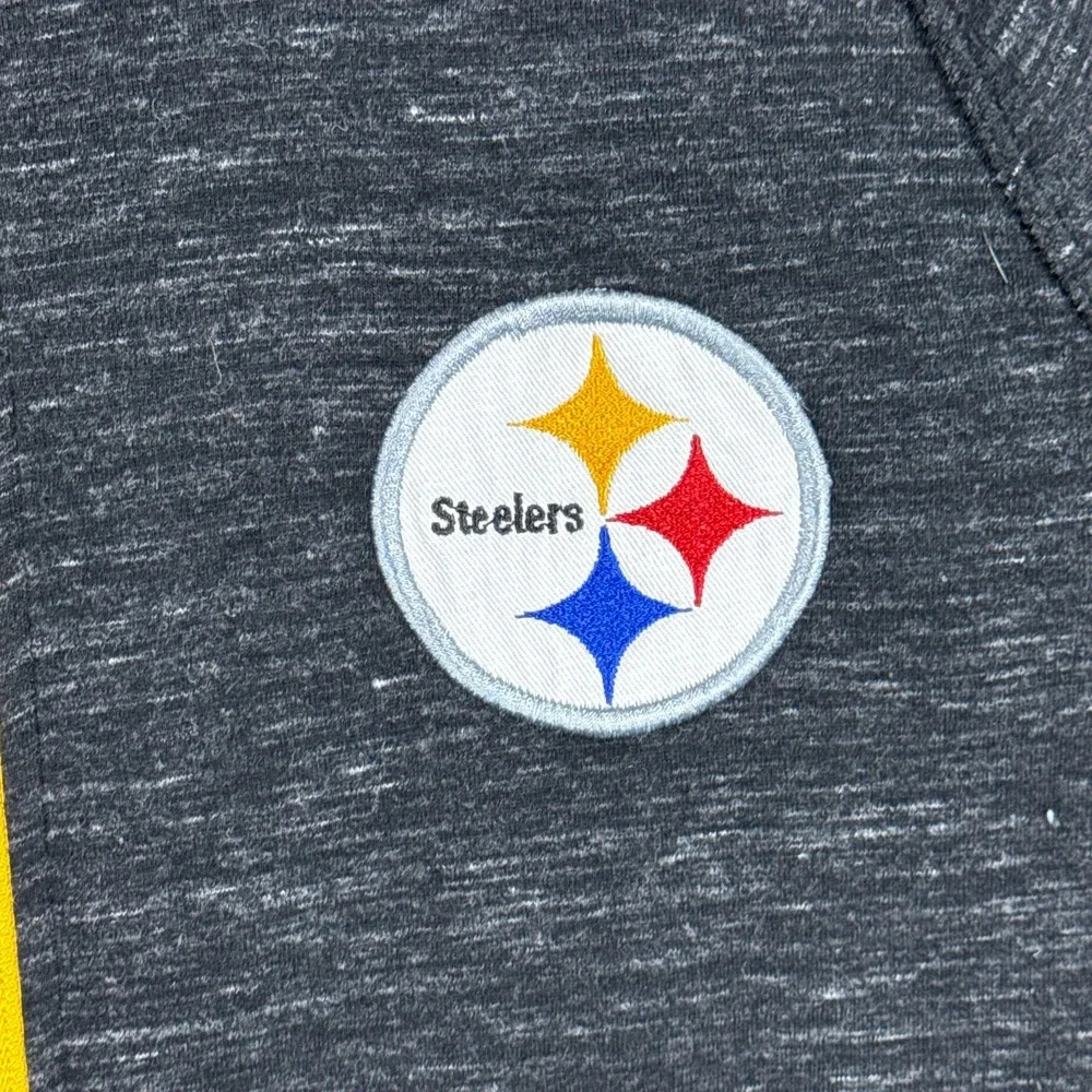 NFL Pittsburgh Steelers Jacket‎ Mens Medium Gray Heather Full Zip Pockets Fleece
